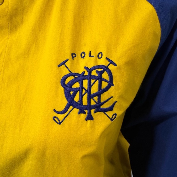 vintage Polo by Ralph Lauren Kids Yellow and Blue Puffer Jacket - Picture 2 of 11